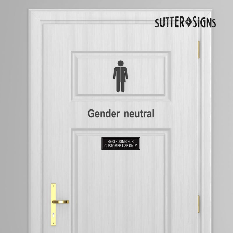 Sutter Signs Restrooms for Customer Use Only Sticker Signs (Pack of 2) - Image 5